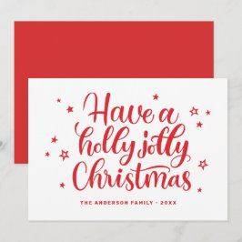 Geniet van een vrolijke kerst. Rood winterscript Feestdagenkaart