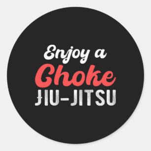Geniet Van Een Wurging Jiu Jitsu Judo Boksen Muay Ronde Sticker