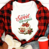 Geniet van een zoete kersttaart Retro vakantie Tri-Blend Shirt