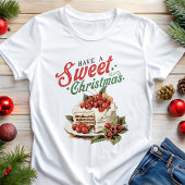 Geniet van een zoete kersttaart Retro vakantie Tri-Blend Shirt
