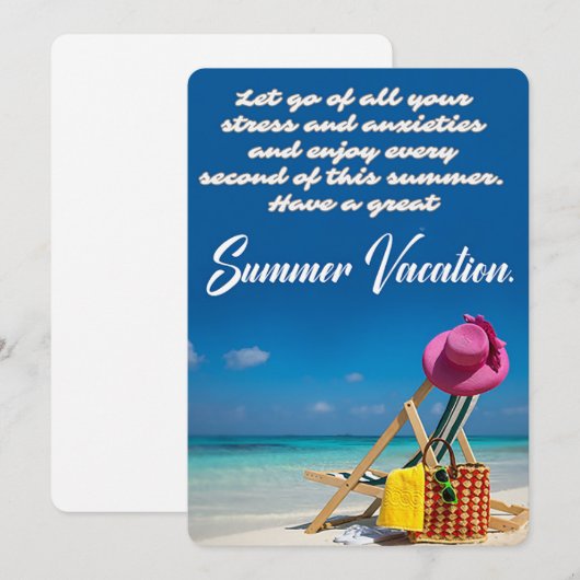 Geniet van een zomervakantie aan het strand feestdagenkaart (Voorkant / Achterkant)