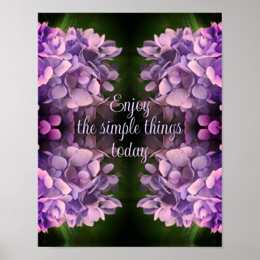 Geniet van eenvoudige dingen Hydrangea Abstract Poster (Voorkant)