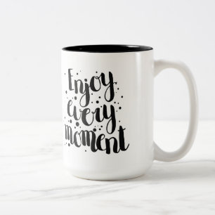 Geniet van elk moment 2 tweekleurige koffiemok