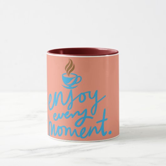 "Geniet van elk moment" Coffee Cup Design Mok (Midden)