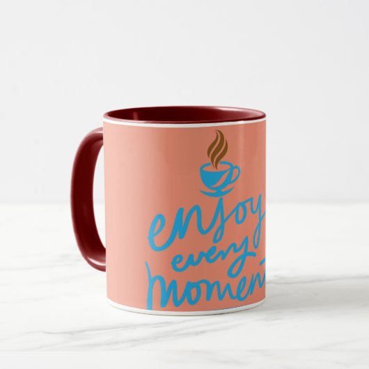 "Geniet van elk moment" Coffee Cup Design Mok (Voorkant links)