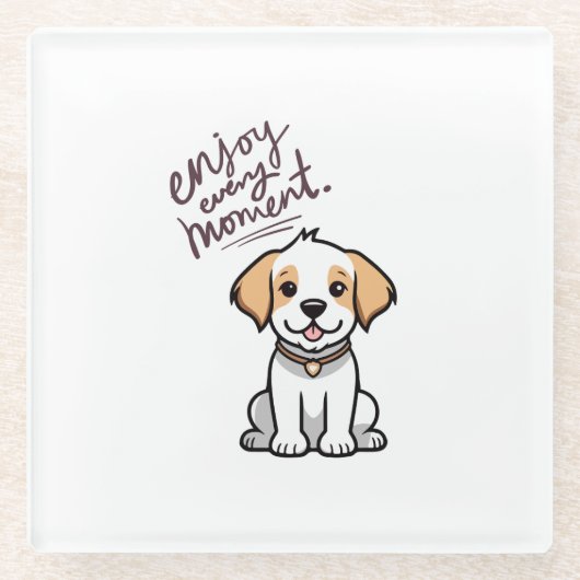 Geniet van elk moment glas Onderzetter Glazen Onderzetter (Voorkant)