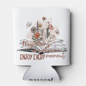 Geniet van elk moment, positieve boodschap blikjeskoeler (Achterkant)