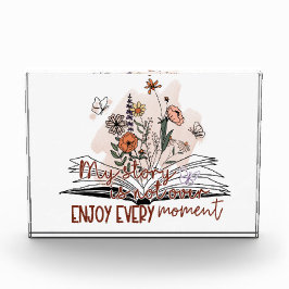 Geniet van elk moment, positieve boodschap fotoblokken