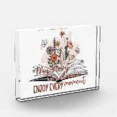 Geniet van elk moment, positieve boodschap fotoblokken (Links)