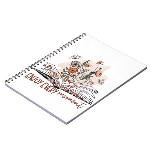 Geniet van elk moment, positieve boodschap notitieboek (Linkerzijde)