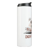 Geniet van elk moment, positieve boodschap thermosbeker (Gedraaid links)