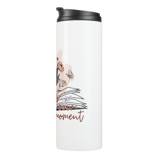 Geniet van elk moment, positieve boodschap thermosbeker (Geroteerd rechts)