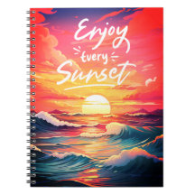 Geniet van elk Sunset Ocean Notitieboek