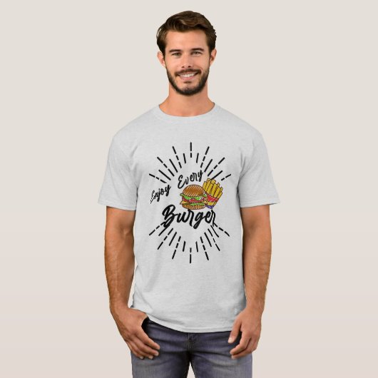 Geniet van elke Burger T-shirt (Voorkant volledig)
