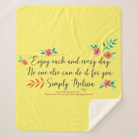 Geniet van elke dag gele sherpa deken (Voorkant)