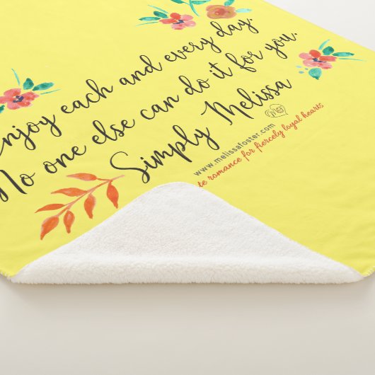 Geniet van elke dag gele sherpa deken (3/4)