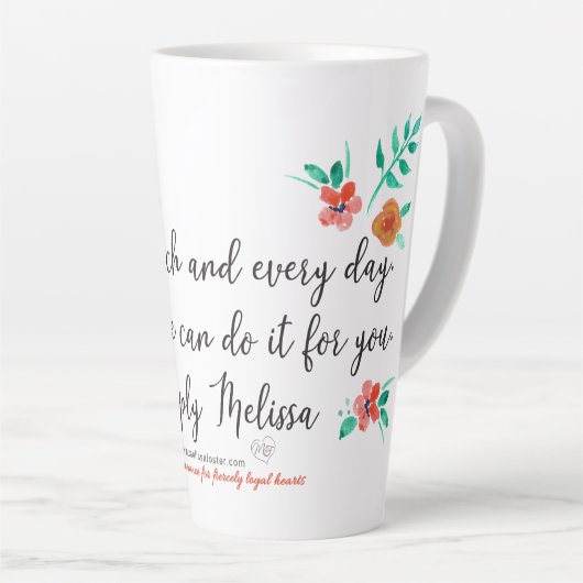 Geniet van elke dag latte mok (Rechterhoek)