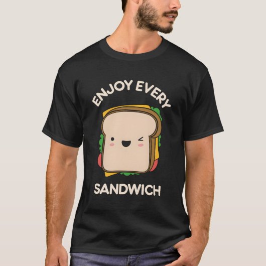 Geniet van elke sandwich Kawaii Foodie Warren Zevo T-shirt (Voorkant)