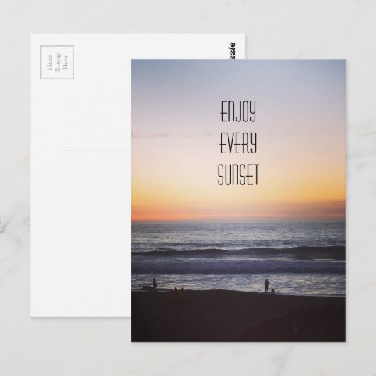 geniet van elke zonsondergang briefkaart (Voorkant / Achterkant)