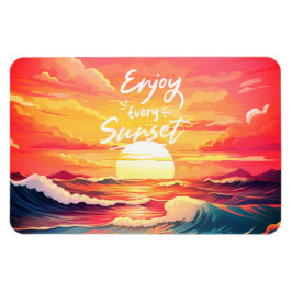 Geniet van elke zonsondergang oceaan magneet
