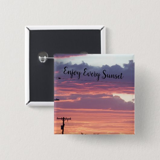 Geniet van elke zonsondergang vierkante button 5,1 cm (Voorkant /achterkant)