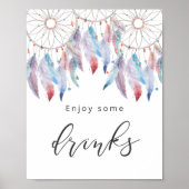 Geniet van enkele drankjes Dreamcatcher Baby Showe Poster (Voorkant)