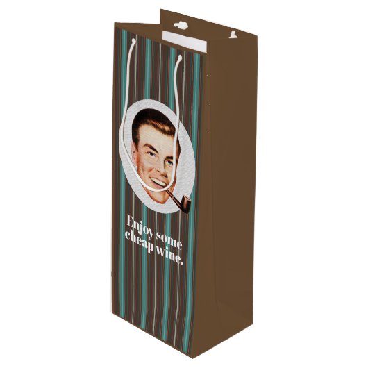 Geniet van goedkope wijn. wijn cadeautas (Voorkant Gekanteld)