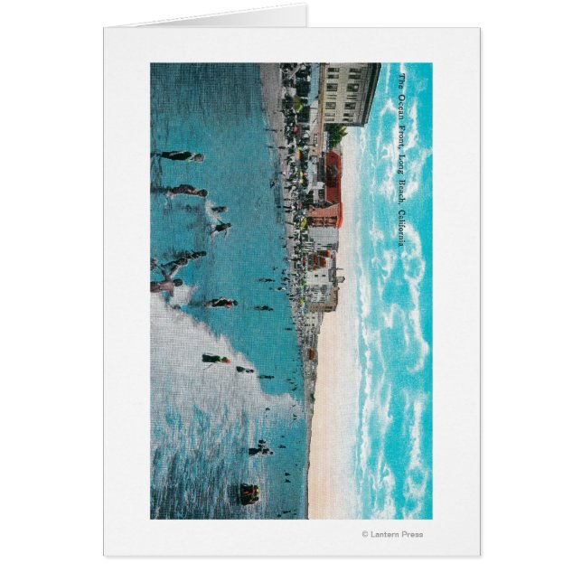 Geniet van golven bij Ocean BeachLong Beach, CA (Voorkant)