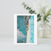 Geniet van golven bij Ocean BeachLong Beach, CA Briefkaart (Staand voorkant)