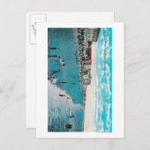 Geniet van golven bij Ocean BeachLong Beach, CA Briefkaart (Voorkant / Achterkant)