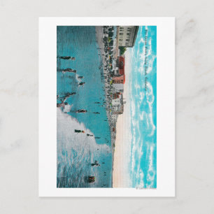 Geniet van golven bij Ocean BeachLong Beach, CA Briefkaart