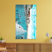 Geniet van golven bij Ocean BeachLong Beach, CA Canvas Afdruk (Insitu (Woonkamer))
