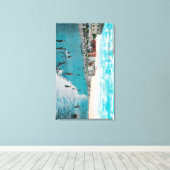 Geniet van golven bij Ocean BeachLong Beach, CA Canvas Afdruk (Insitu (Houten vloer))