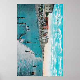 Geniet van golven bij Ocean BeachLong Beach, CA Poster