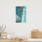 Geniet van golven bij Ocean BeachLong Beach, CA Poster (Keuken)