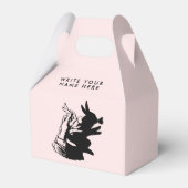Geniet van groots Silhouet met gebottschilderroze Bedankdoosjes (Voorkant Zijde)