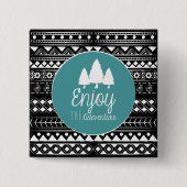 Geniet van het avontuur Boho Vierkante Button 5,1 Cm (Voorkant)