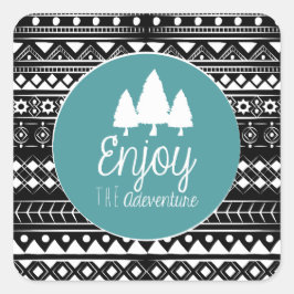 Geniet van het avontuur Boho Vierkante Sticker