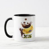 Geniet van het drinken van authentieke koffie mok (Links)