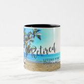 Geniet van het goede leven. tweekleurige koffiemok (Center)