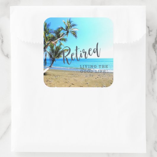 Geniet van het goede leven. vierkante sticker (Tas)