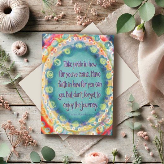 Geniet van het Journey Inspirerend Quote Afstudere Kaart