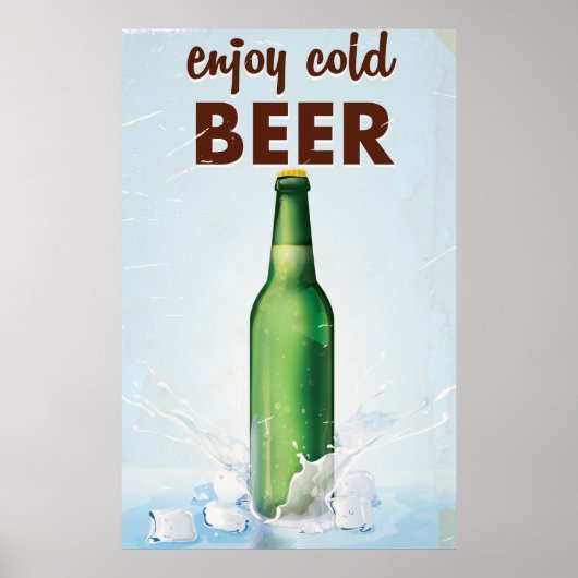 Geniet van het koude Beer Beverage Poster. Poster (Voorkant)
