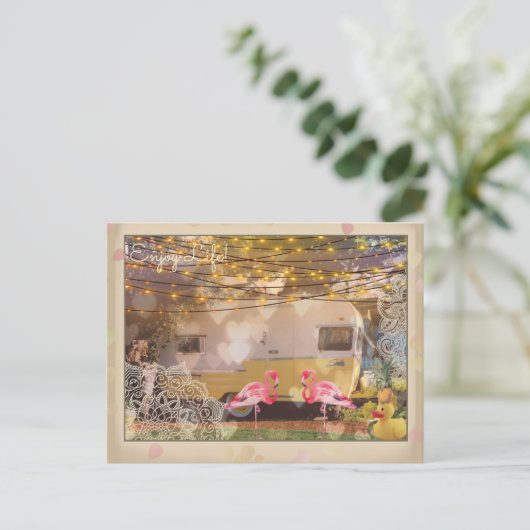 Geniet van het leven briefkaart (Staand voorkant)