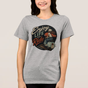 Geniet van het leven en rij op een vintage Vespa Tri-Blend Shirt