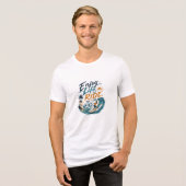 Geniet van het leven en surf de golven Tri-Blend shirt (Voorkant volledig)