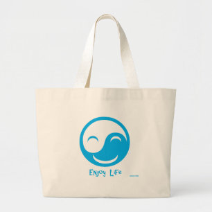 Geniet van het leven grote tote bag