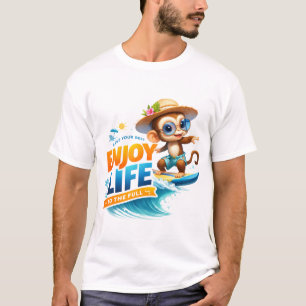 Geniet van het leven Illustratie van een schatti T-shirt