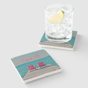 Geniet van het leven in de bijtende bijkomstige ha stenen onderzetter