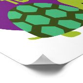 Geniet van het leven Kawaii leuke, grappige groene Poster (Hoek)